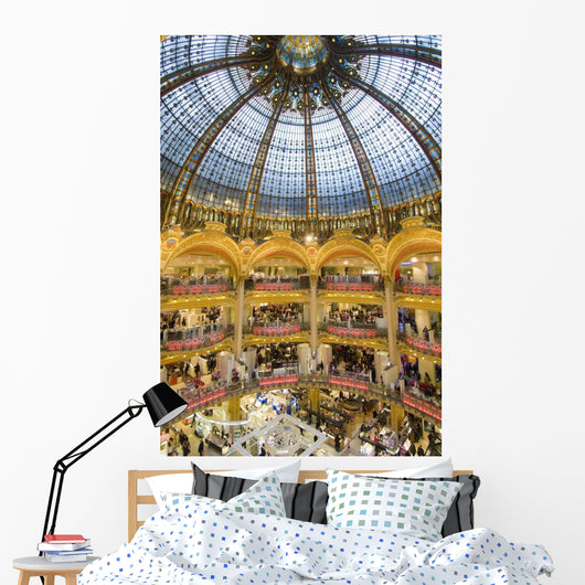 High View Of The Domed Central Area Of Galeries Lafayette Wall Mural