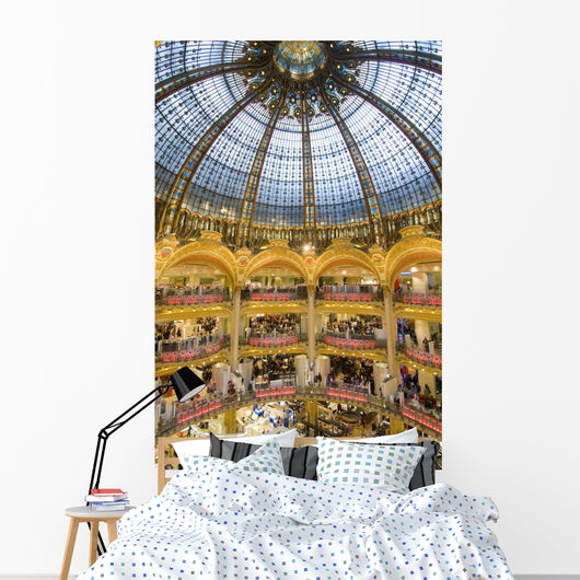 High View Of The Domed Central Area Of Galeries Lafayette Wall Mural