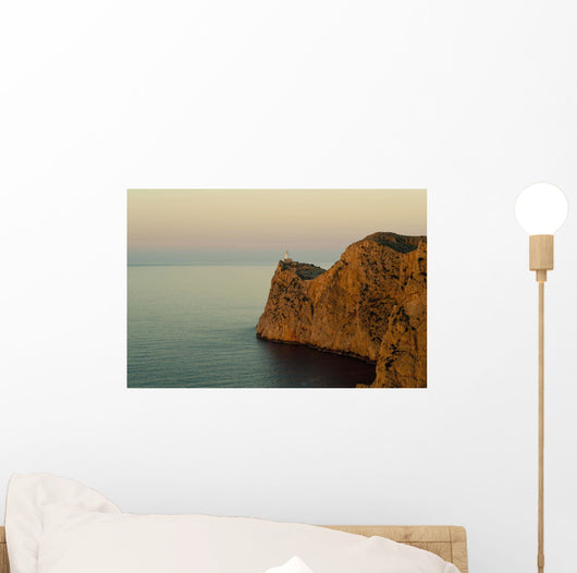 Views Of The Lighthouse At Sunset Wall Mural