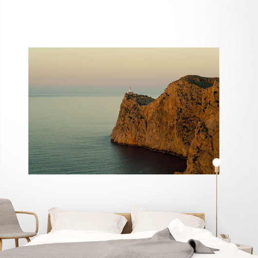 Views Of The Lighthouse At Sunset Wall Mural