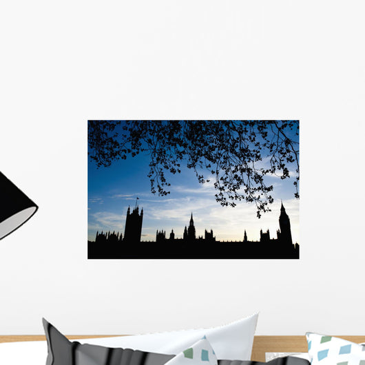 Houses Of Parliament Silhouette, London, Uk Wall Mural