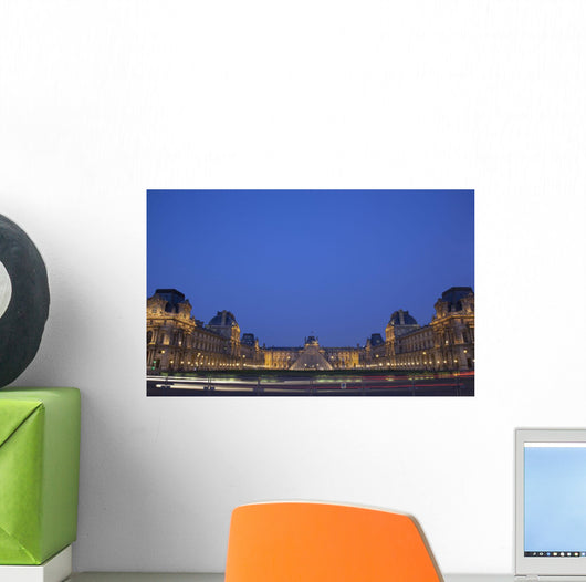France, Louvre Museum at dusk Wall Mural