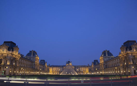 France, Louvre Museum at dusk Wall Mural