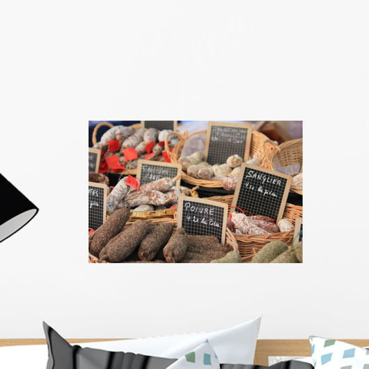 Sausages market Wall Mural