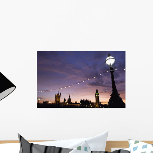 Sunset Behind Big Ben And The Houses Of Parliament, Wall Mural