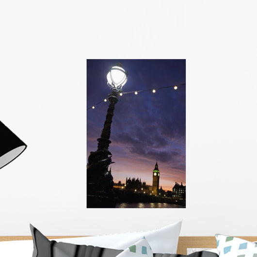 Sunset Behind Big Ben And The Houses Of Parliament, Wall Mural