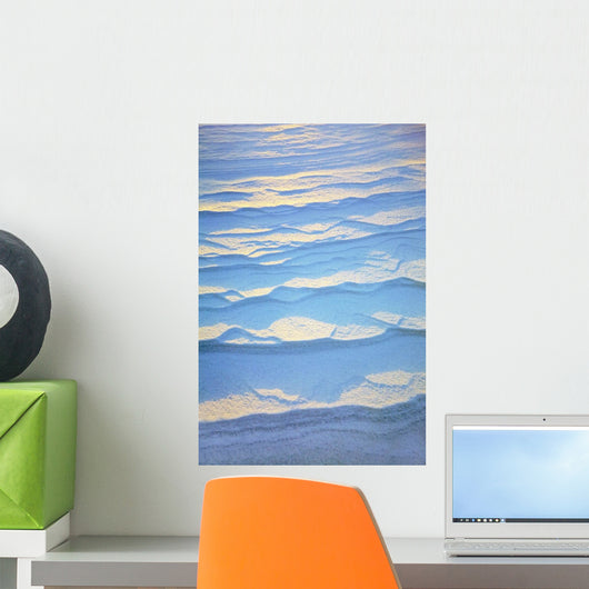 Detail Of Ripple Pattern In The Snow At Sunrise Wall Mural