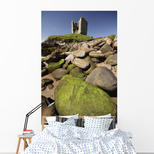 Minard Castle And Rocky Beach Wall Mural
