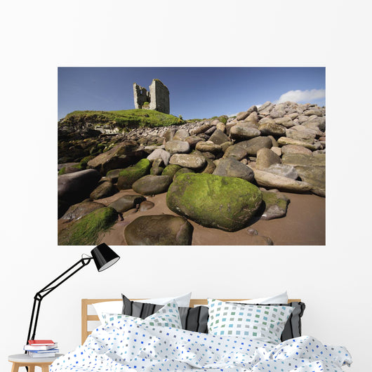 Minard Castle And Rocky Beach Wall Mural