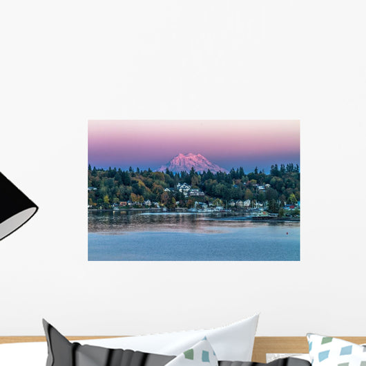 Sunset over Mt Rainier Wall Decal