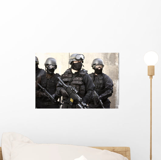 SWAT officer in full tactical gear. Wall Mural