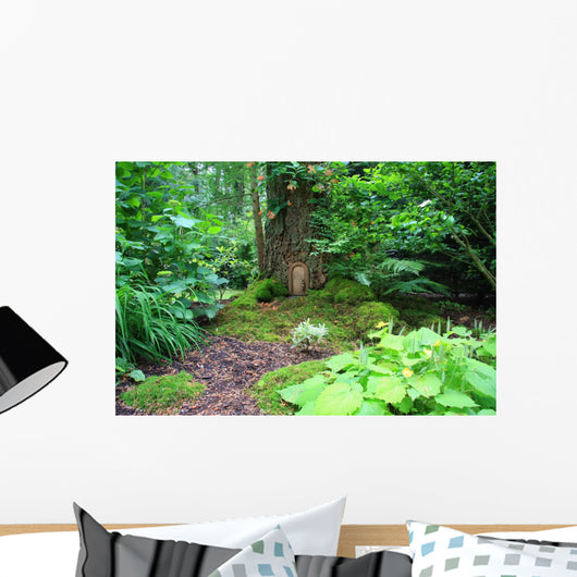 Little Wooden Door in a Tree Trunk Wall Mural
