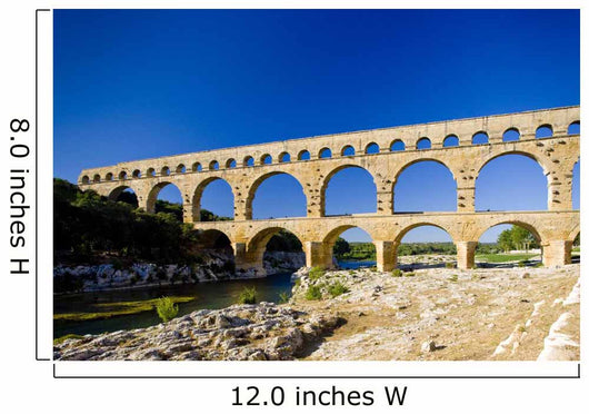 Roman aqueduct, Pont du Gard, Languedoc-Roussillon, France Wall Mural
