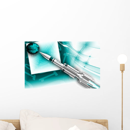 Rocket and Earth Wall Mural