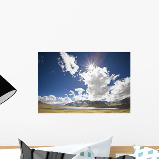 Sunlight And Cloud Over A Lake And Mountains Wall Mural