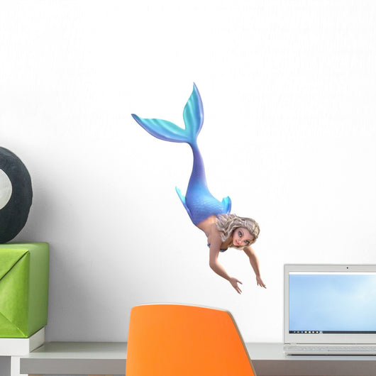 Cute Cartoon Mermaid Diving Wall Decal