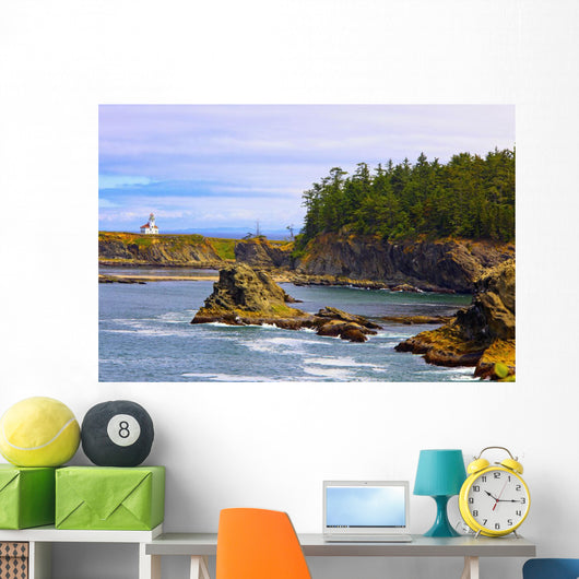 Cape Arago Lighthouse At Shore Acres State Park At Coos Bay Wall Mural