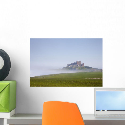 Bamburgh Castle On A Hill In The Fog Wall Mural