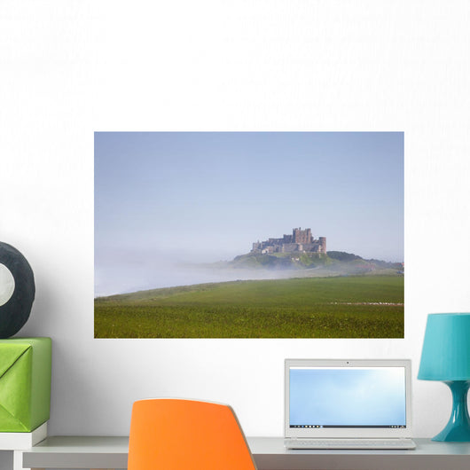 Bamburgh Castle On A Hill In The Fog Wall Mural