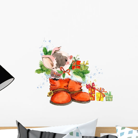 New Year Darling Piglet Wall Decal