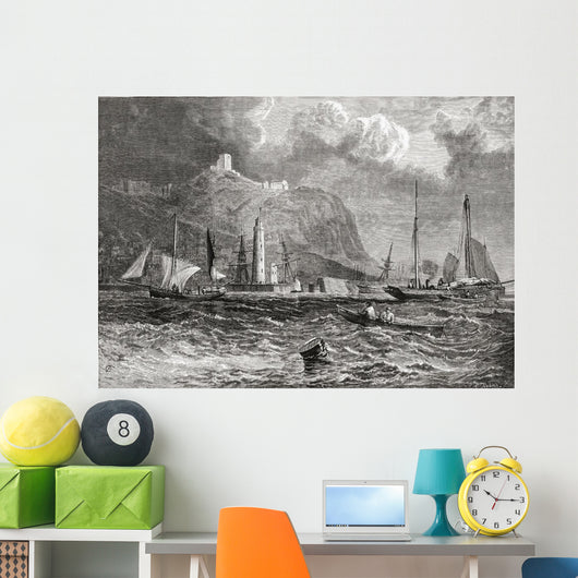 England Seen From The Sea Wall Mural