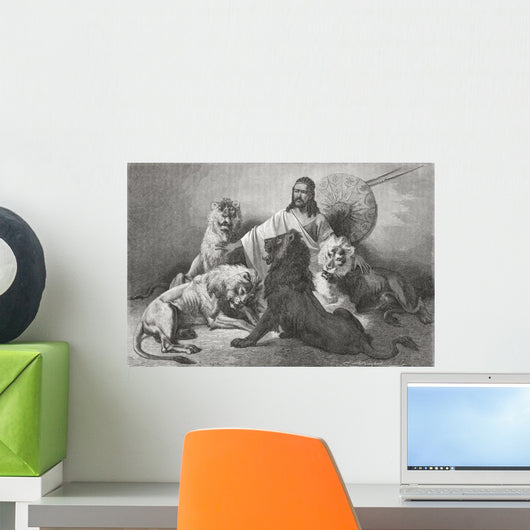 Tewodros Holding Audience, Surrounded By Lions Wall Mural