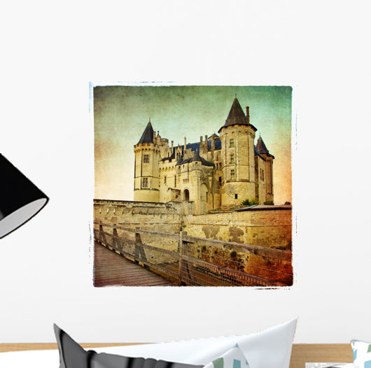 Saumur Castle - Retro Styled Picture Wall Mural