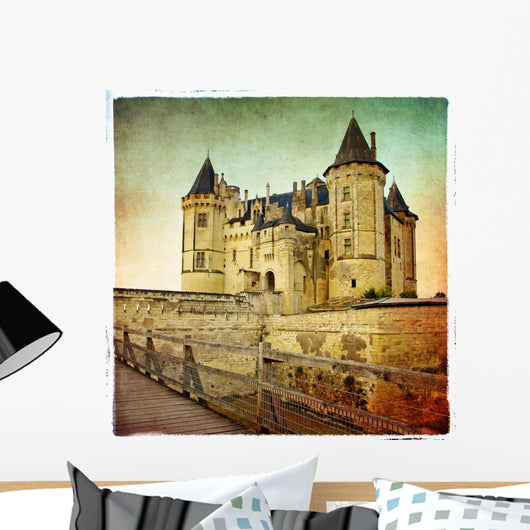 Saumur Castle - Retro Styled Picture Wall Mural