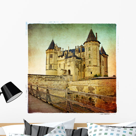Saumur Castle - Retro Styled Picture Wall Mural