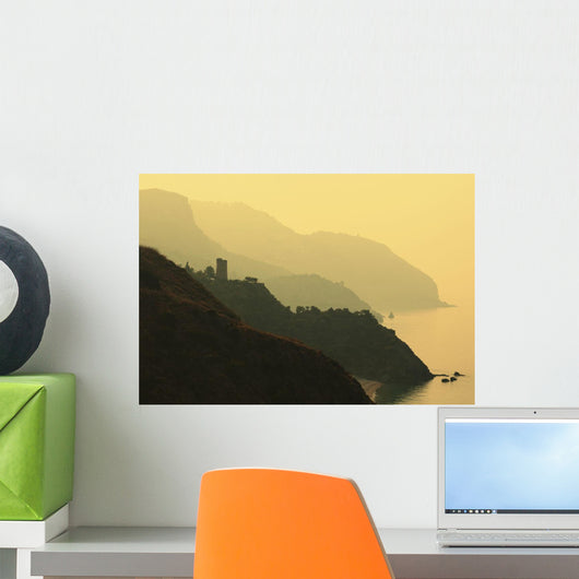 Watch Towers On The Maro-Cerro Gordo Cliffs, Between Maro Wall Mural