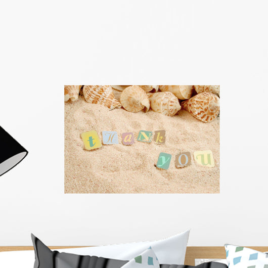 thank you on sand Wall Mural