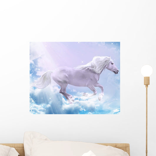 Magical Horse Chasing Clouds Wall Decal