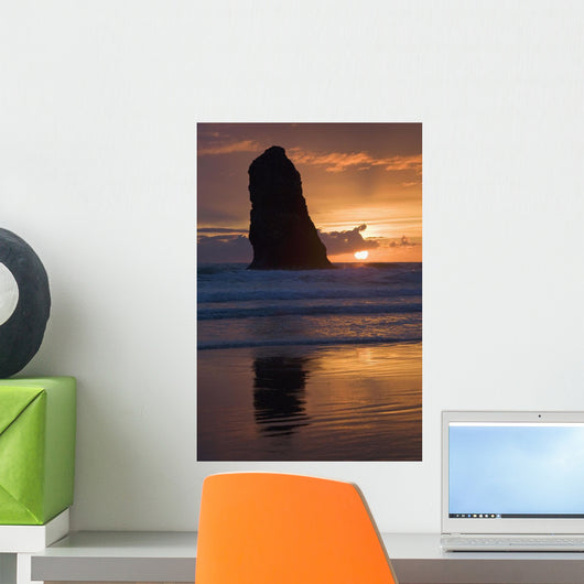 Silhouette Of A Rock Formation At Sunset Wall Mural
