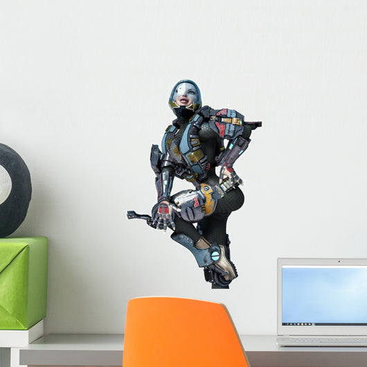 Astronaut Cyborg Girl Wall Decal