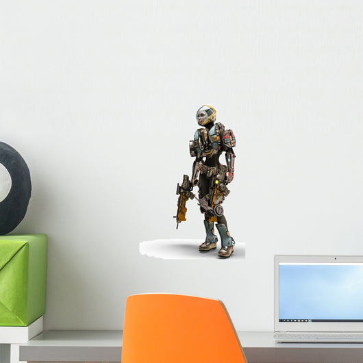 Astronaut Robot Girl Wall Decal