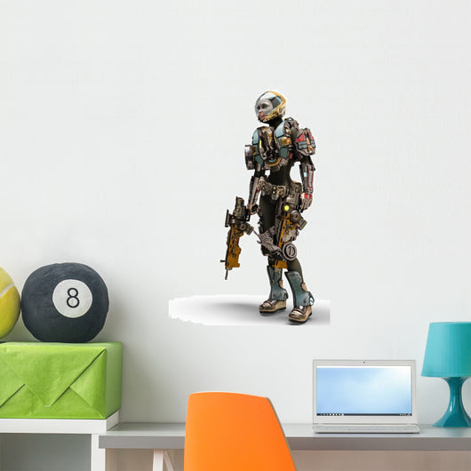 Astronaut Robot Girl Wall Decal