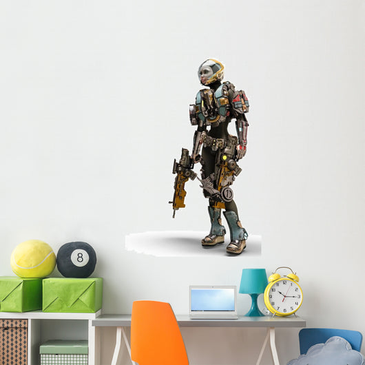 Astronaut Robot Girl Wall Decal