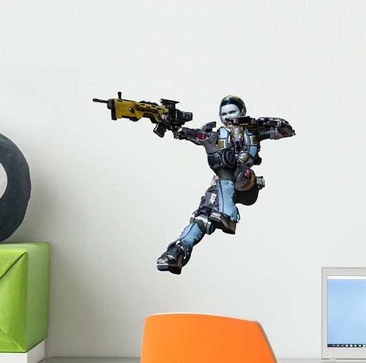 Warrior Robot Astronaut Girl Wall Decal