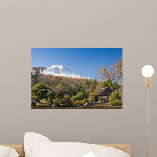 View Of Mount Fuji From A Japanese Garden Wall Mural