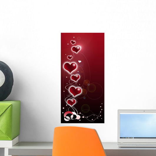 Hearts and Glow Wall Mural