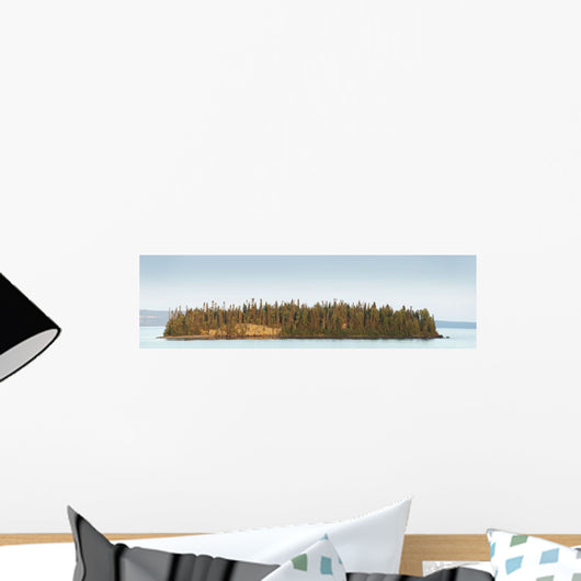 Trees Covering An Island On Lake Superior At Sunset Wall Mural