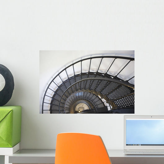 Spiral Stairway In Yaquina Head Lighthouse Wall Mural