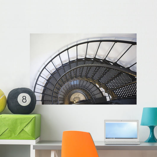 Spiral Stairway In Yaquina Head Lighthouse Wall Mural