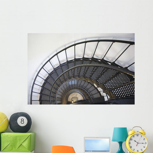 Spiral Stairway In Yaquina Head Lighthouse Wall Mural