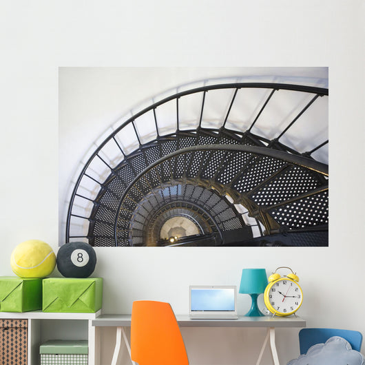 Spiral Stairway In Yaquina Head Lighthouse Wall Mural