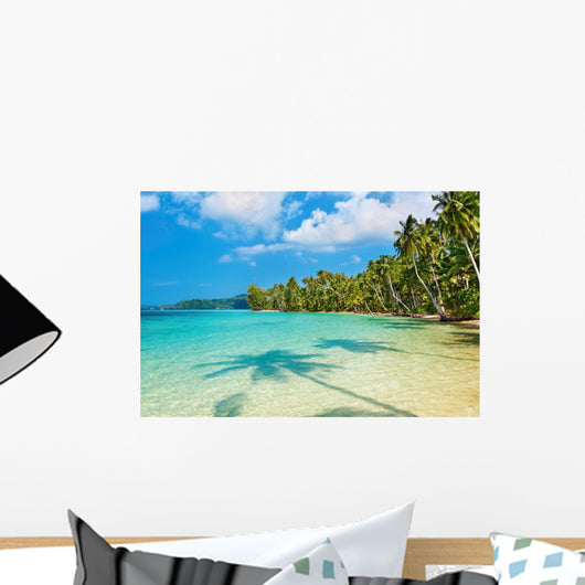 Coconut palms on the beach Wall Mural