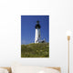 White Lighthouse With A Blue Sky And Wildflowers Wall Mural