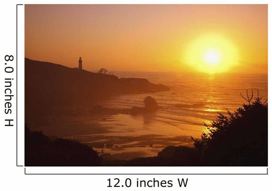 Sunset Over Yaquina Head Lighthouse Wall Mural