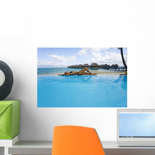 Luxury Resort Bungalows In Background Wall Mural