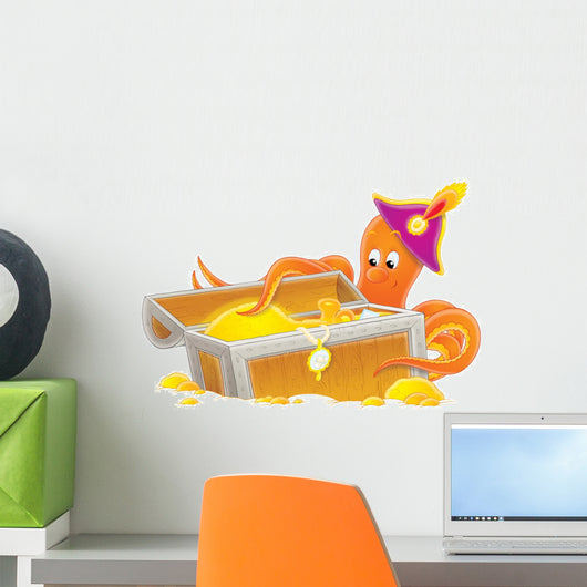 Octopus and Treasure Wall Decal